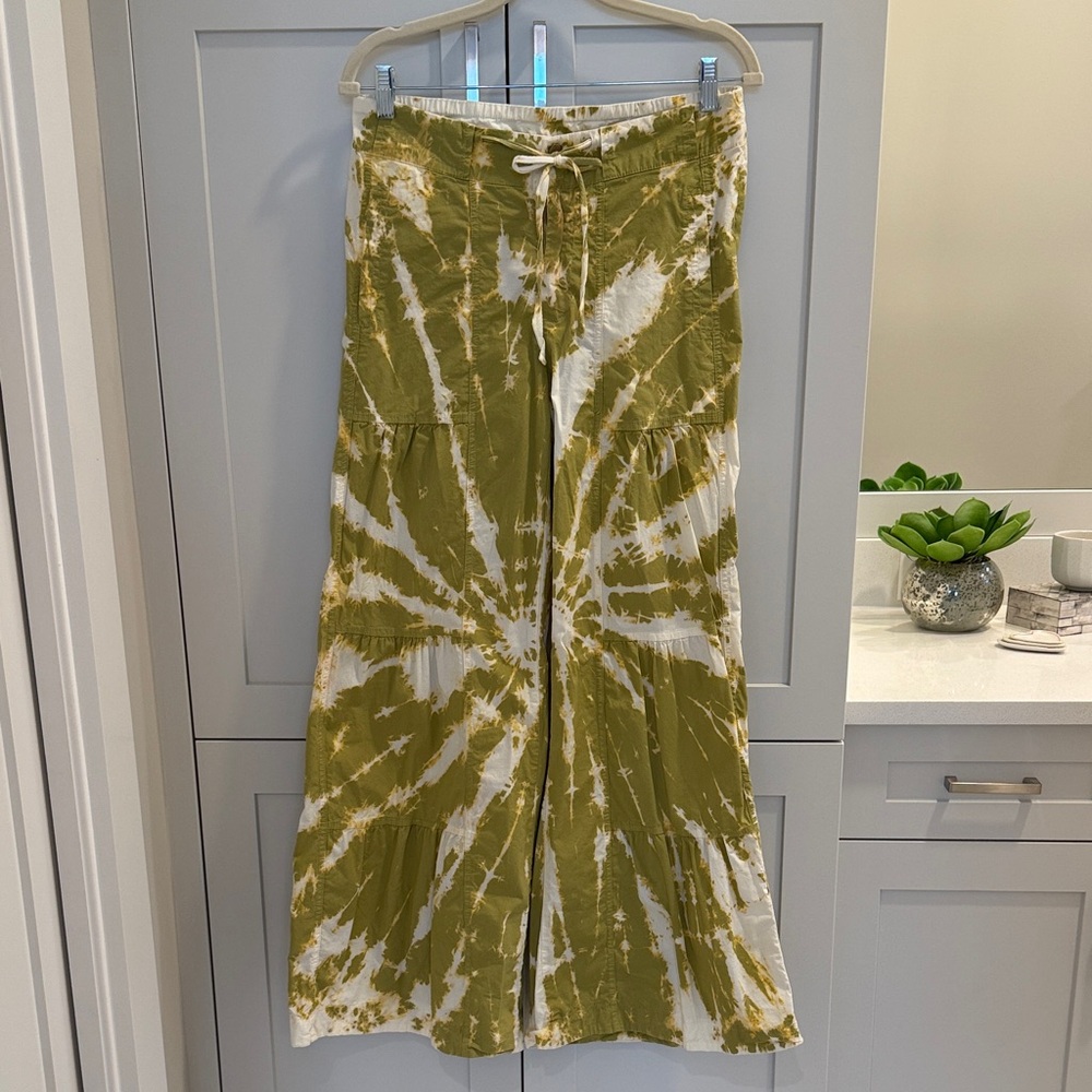 Olive Tie-Dye Maxi Ultra Wide Leg Pant
